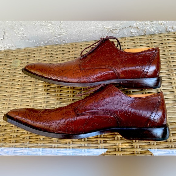 Rare Kenzo Derby/ Oxford Dress Shoes Men’s 9 UK 10 US Brown Leather Floral Print main image 6